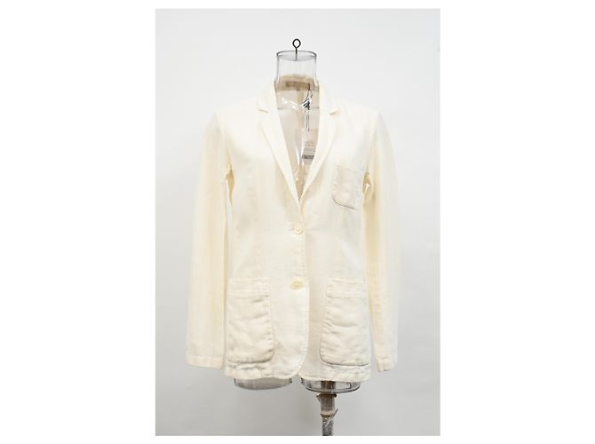 Blazer a un bottone Michael Kors in lino bianco Crudo - vista 6