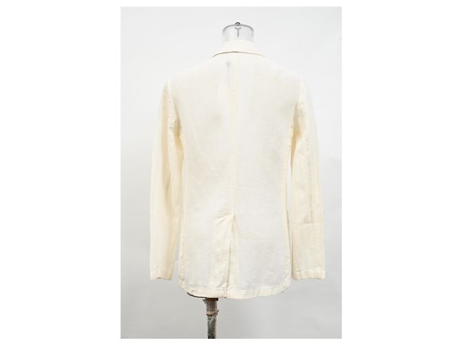 Blazer a un bottone Michael Kors in lino bianco Crudo - vista 8