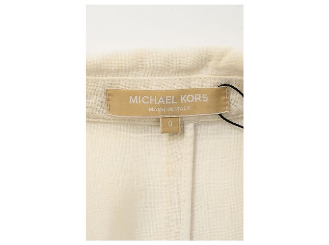 Blazer a un bottone Michael Kors in lino bianco Crudo - vista 9