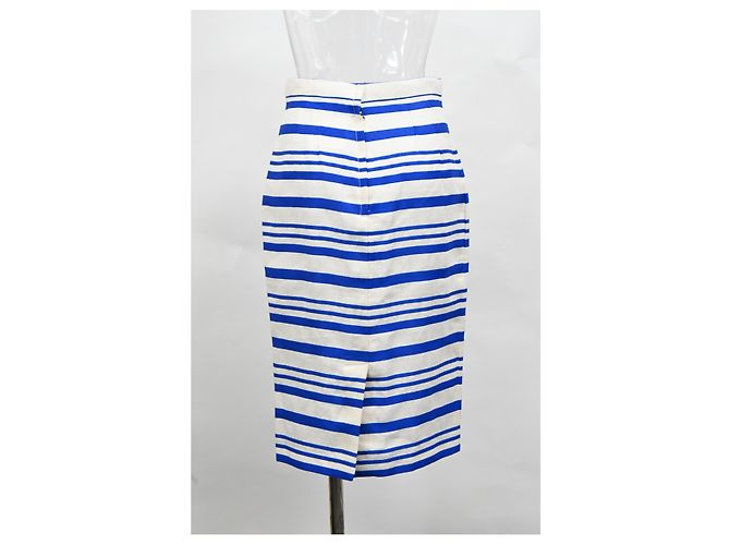 Falda midi a rayas Dolce & Gabbana en lino azul - vista 7