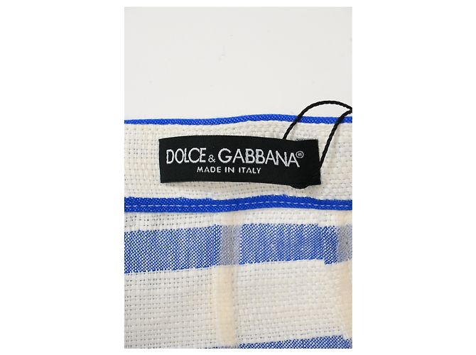 Falda midi a rayas Dolce & Gabbana en lino azul - vista 8