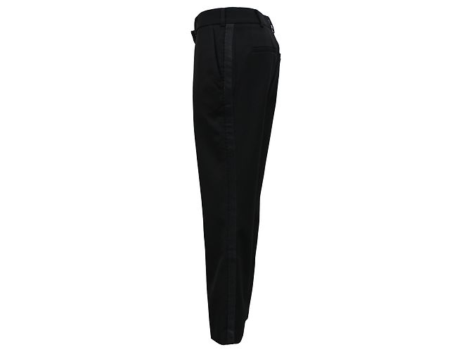 Pantalones Capri de Lana Negra con Cinta Lateral Balmain Negro - vista 2