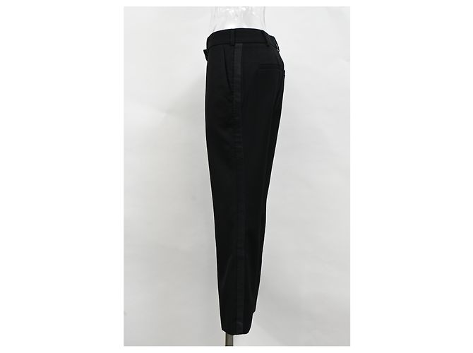 Pantalones Capri de Lana Negra con Cinta Lateral Balmain Negro - vista 6