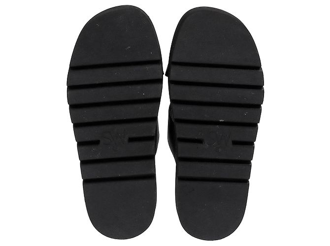 Sandali Elodie Slide in pelle nera di Stuart Weitzman - vista 14