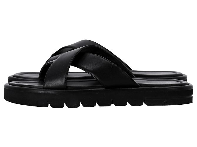 Sandali Elodie Slide in pelle nera di Stuart Weitzman - vista 2
