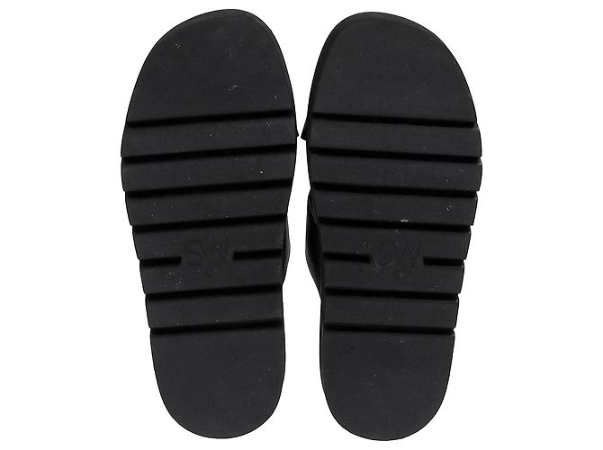 Sandali Elodie Slide in pelle nera di Stuart Weitzman - vista 6