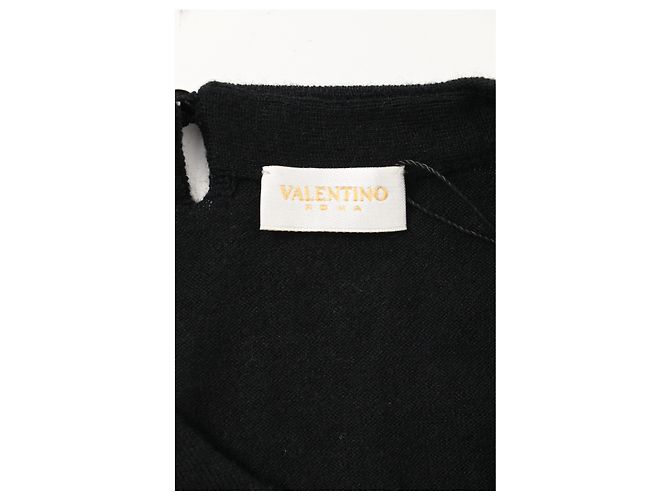 Valentino Garavani Valentino Dreiviertelarm-Top aus schwarzer Kaschmir - Ansicht 9