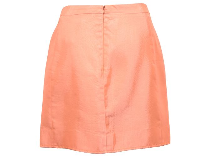 Falda Mini Balenciaga en Acetato Naranja Coral - vista 3