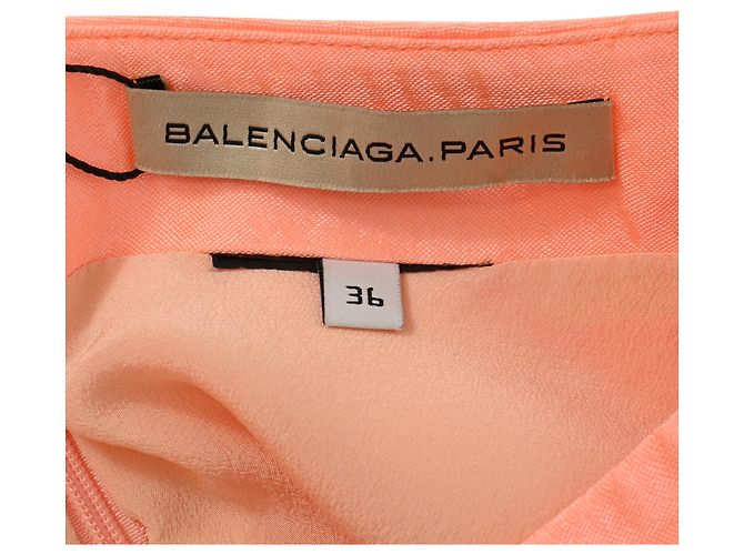 Falda Mini Balenciaga en Acetato Naranja Coral - vista 4