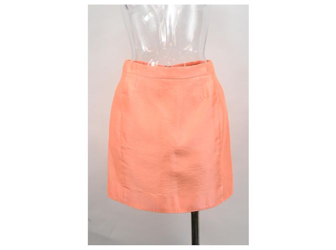 Falda Mini Balenciaga en Acetato Naranja Coral - vista 5