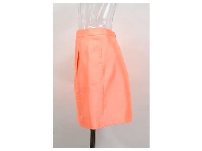 Falda Mini Balenciaga en Acetato Naranja Coral - vista 6