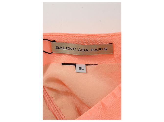 Falda Mini Balenciaga en Acetato Naranja Coral - vista 8