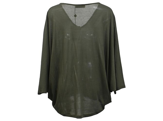 Top V-neck Emilio Pucci en viscosa verde Verde oliva - vista 3