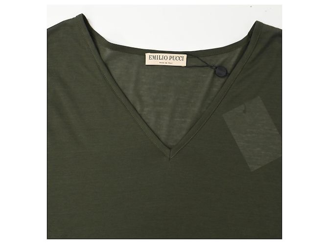 Top V-neck Emilio Pucci en viscosa verde Verde oliva - vista 5