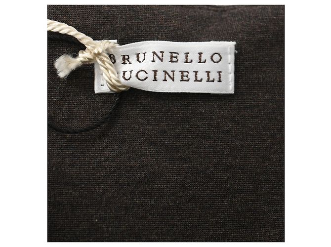 Falda midi drapeada Brunello Cucinelli en algodón marrón Castaño Roja - vista 4