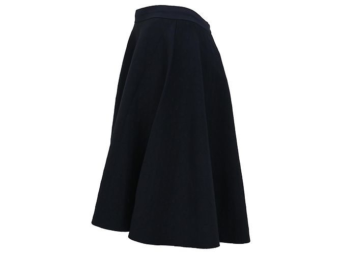 Falda midi A-Line Akris Punto en lana azul marino - vista 2