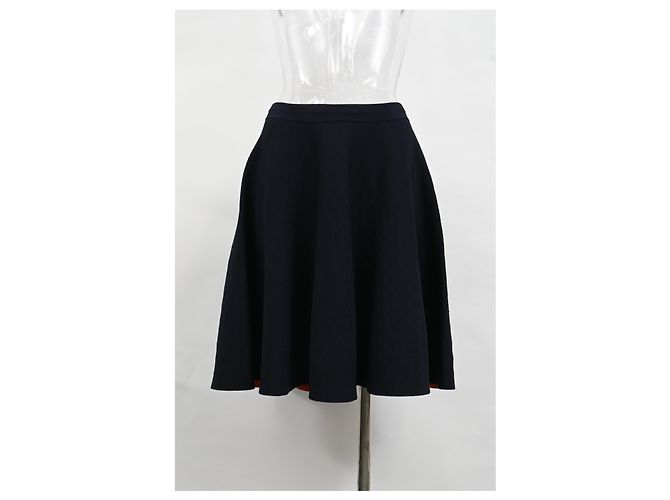 Falda midi A-Line Akris Punto en lana azul marino - vista 5