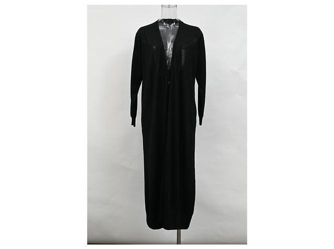 Salvatore Ferragamo Ferragamo V-Ausschnitt langer Cardigan aus schwarzer Schurwolle - Ansicht 6