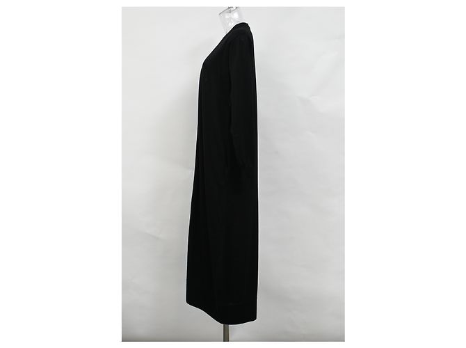 Salvatore Ferragamo Ferragamo V-Ausschnitt langer Cardigan aus schwarzer Schurwolle - Ansicht 7