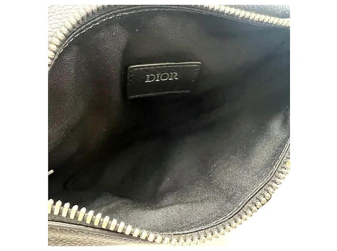 Nuova Mini Saddle Bag Dior in pelle di vitello grana nera Nero - vista 5