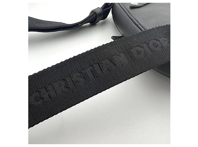 Nuova Mini Saddle Bag Dior in pelle di vitello grana nera Nero - vista 6