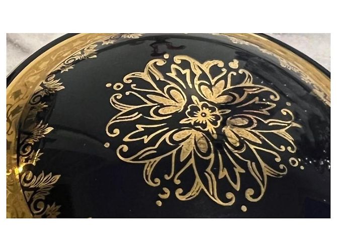 Autre Marque Limoges Porcelain Candy Box Blue and Gold Golden Navy blue - view 3