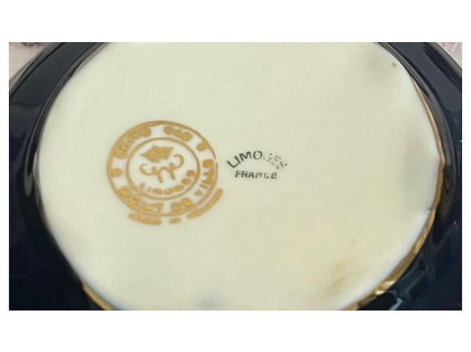 Autre Marque Limoges Porcelain Candy Box Blue and Gold Golden Navy blue - view 4