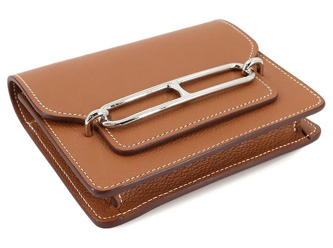 Hermès Portafoglio Slim Roulis Hermes Marrone - vista 4