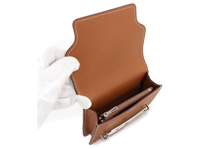 Hermès Portafoglio Slim Roulis Hermes Marrone - vista 6