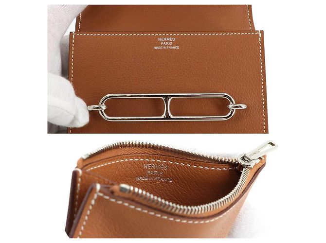 Hermès Portafoglio Slim Roulis Hermes Marrone - vista 8