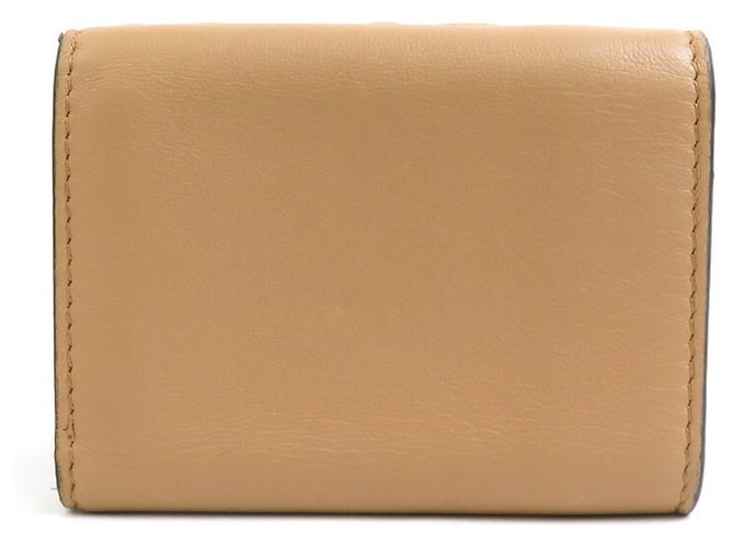 Fendi Dreifach-Brieftasche aus beigem Leder - Ansicht 2