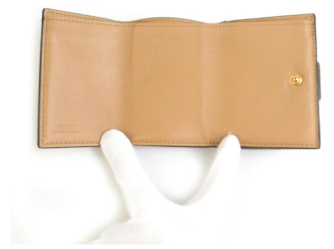 Fendi Dreifach-Brieftasche aus beigem Leder - Ansicht 3