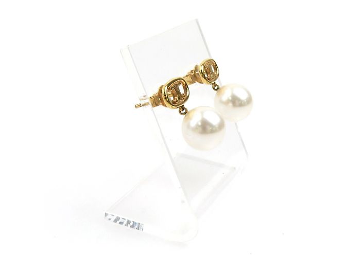 Céline Celine Gold- und Weiß-Ohrstecker Golden - Ansicht 2