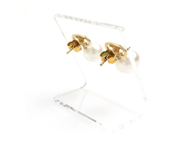 Céline Celine Gold- und Weiß-Ohrstecker Golden - Ansicht 3