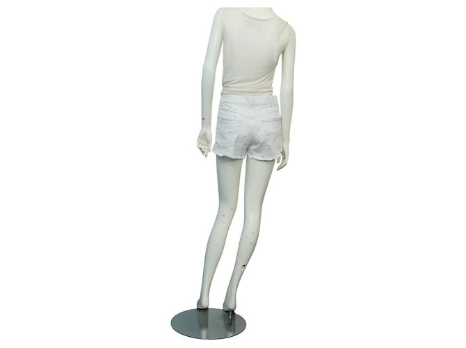 Zadig & Voltaire Storm Denim Strass Shorts Weiß - Ansicht 2