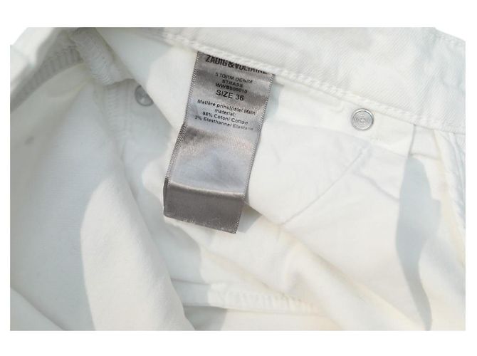 Zadig & Voltaire Storm Denim Strass Shorts Weiß - Ansicht 3