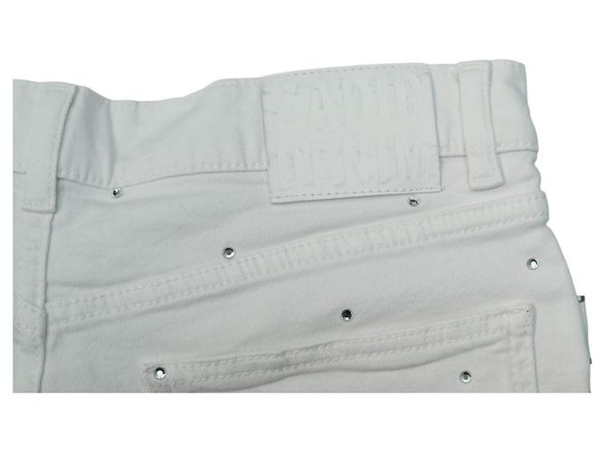 Zadig & Voltaire Storm Denim Strass Shorts Weiß - Ansicht 7