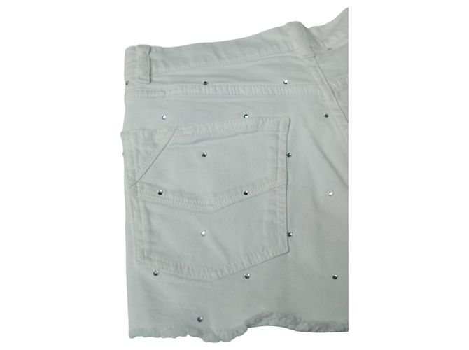Zadig & Voltaire Storm Denim Strass Shorts Weiß - Ansicht 8