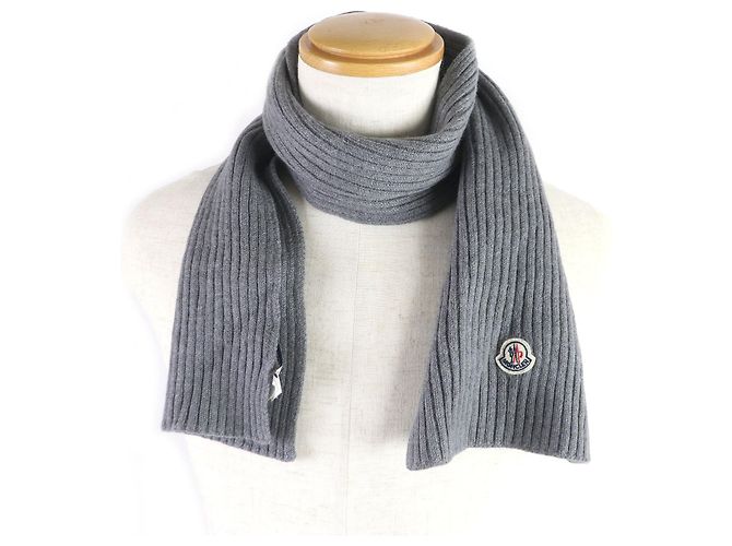 Moncler Wollstrickschal grau M - Ansicht 2