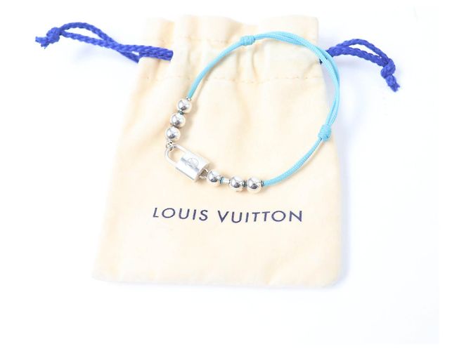 Bracciale in perle Silver Lockit di Louis Vuitton Blu - vista 2