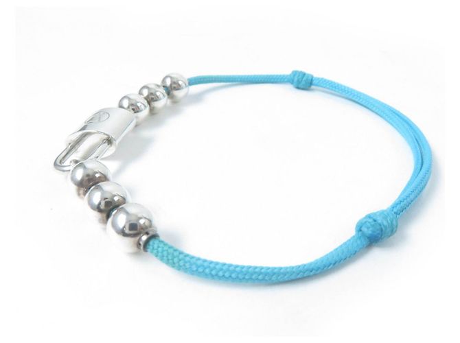 Bracciale in perle Silver Lockit di Louis Vuitton Blu - vista 3