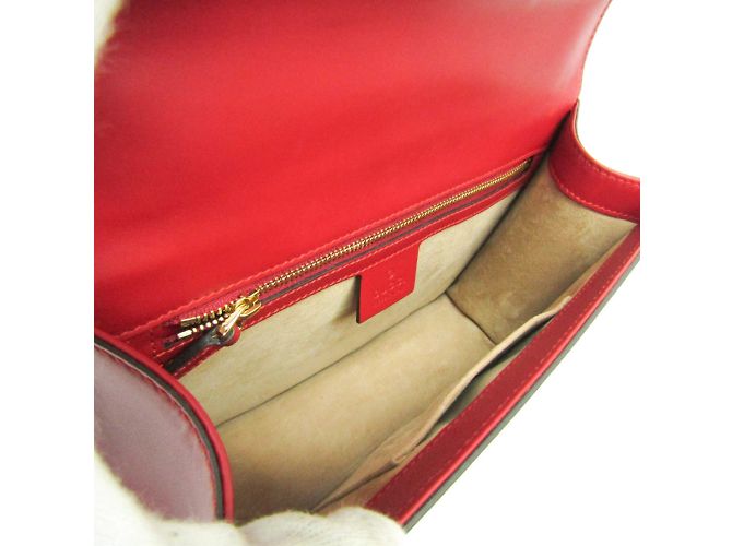 Gucci Sylvie 421882 Women's Leather Shoulder Bag Red - view 3