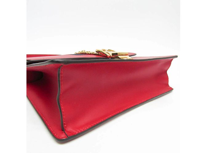 Gucci Sylvie 421882 Women's Leather Shoulder Bag Red - view 6