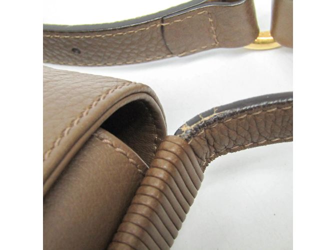 Borsa a spalla in pelle da donna Gucci Bamboo 338985 Cachi - vista 10