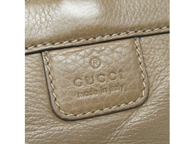Borsa a spalla in pelle da donna Gucci Bamboo 338985 Cachi - vista 13