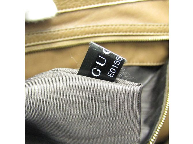 Borsa a spalla in pelle da donna Gucci Bamboo 338985 Cachi - vista 16
