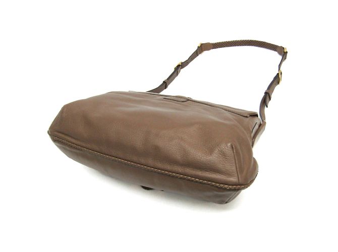 Borsa a spalla in pelle da donna Gucci Bamboo 338985 Cachi - vista 2