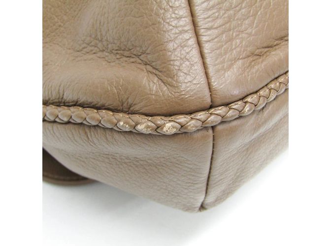 Borsa a spalla in pelle da donna Gucci Bamboo 338985 Cachi - vista 4