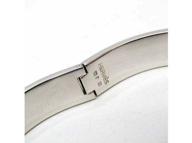 Hermès Bracciale in smalto e metallo Hermes Clic Clac H Argento Rosa - vista 12