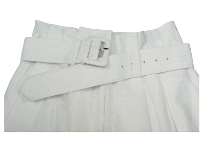Shorts de renda branca com cinto Self Portrait Branco - vista 8